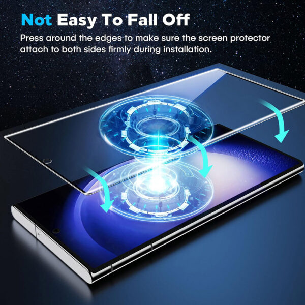 For Galaxy S23 Ultra (6.8 inch) Curved Full Coverage Tempered Glass Screen Protector Black Frame - Image 4