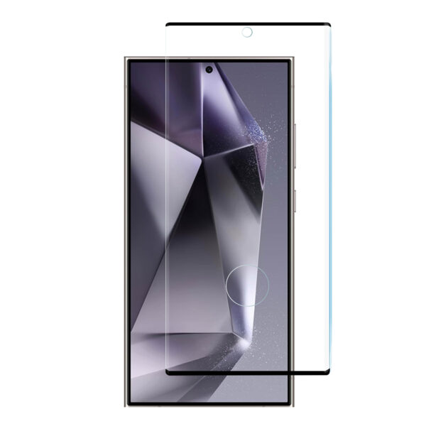 For Galaxy S24 Ultra (6.8 inch) Full Coverage Tempered Glass Screen Protector Black Frame