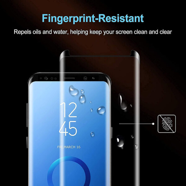 For Galaxy S9 Plus (6.2 inch) Curved Full Coverage Tempered Glass Screen Protector Black Frame - Image 4
