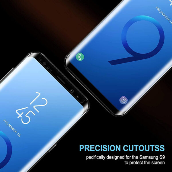 For Galaxy S9 Plus (6.2 inch) Curved Full Coverage Tempered Glass Screen Protector Black Frame - Image 5