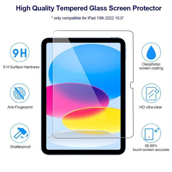 For Apple iPad 10th 10.9" Tempered Glass Screen Protector - Image 4