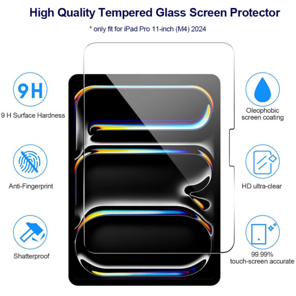 For Apple iPad Pro 11 inch M4 2024 Tempered Glass Screen Protector - Image 3