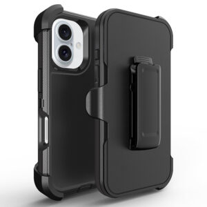 For iPhone 16 Case Heavy Duty Defender Cover with Belt Clip TRL32