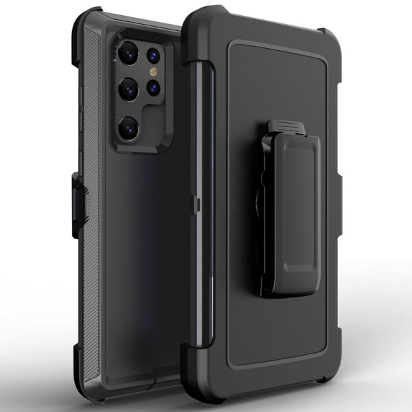 For Galaxy S22 Ultra Case Heavy Duty Defender Cover with Belt Clip TRL32