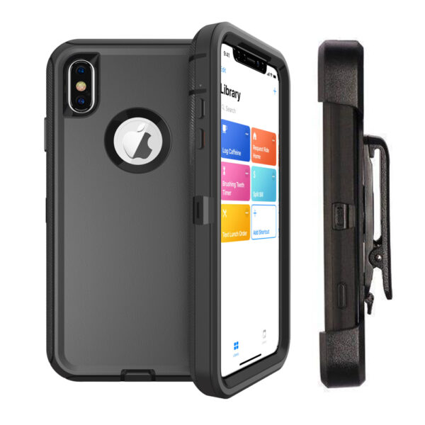 For iPhone Xs Max Case Heavy Duty Defender Cover with Belt Clip TRL32