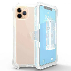 For iPhone 12 Pro Max Case Heavy Duty Defender Clear Cover with Belt Clip TRL55