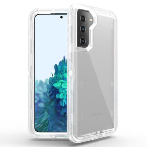For Galaxy S21 Plus Case Heavy Duty Defender Clear Cover with Belt Clip TRL55