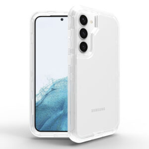 For Galaxy S23 Plus Case Heavy Duty Defender Clear Cover with Belt Clip TRL55