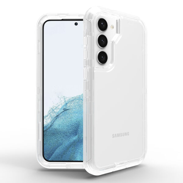 For Galaxy S23 Plus Case Heavy Duty Defender Clear Cover with Belt Clip TRL55