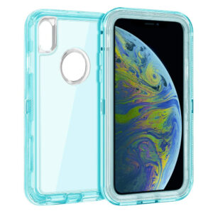 For iPhone Xs Max Case Heavy Duty Defender Clear Cover with Belt Clip TRL55