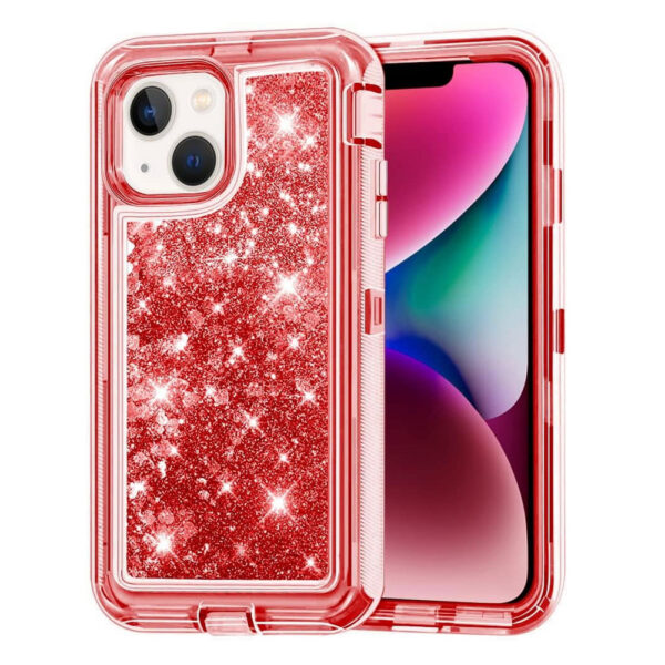 For iPhone 13 Case Heavy Duty Defender Glitter Cover TRL56