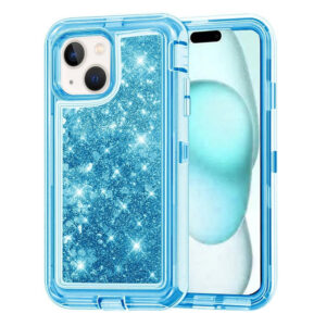 For iPhone 14 Plus Case Heavy Duty Defender Glitter Cover TRL56