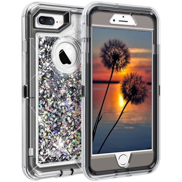 For iPhone 6 Plus 7 Plus 8 Plus Case Heavy Duty Defender Glitter Cover TRL56