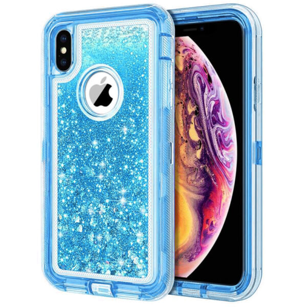 For iPhone X Xs Case Heavy Duty Defender Glitter Cover TRL56