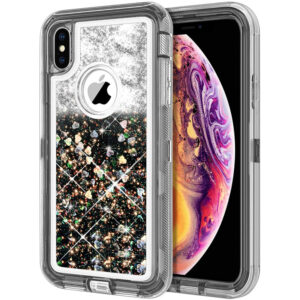 For iPhone Xs Max Case Heavy Duty Defender Glitter Cover TRL56