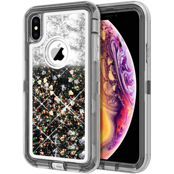 For iPhone Xs Max Case Heavy Duty Defender Glitter Cover TRL56