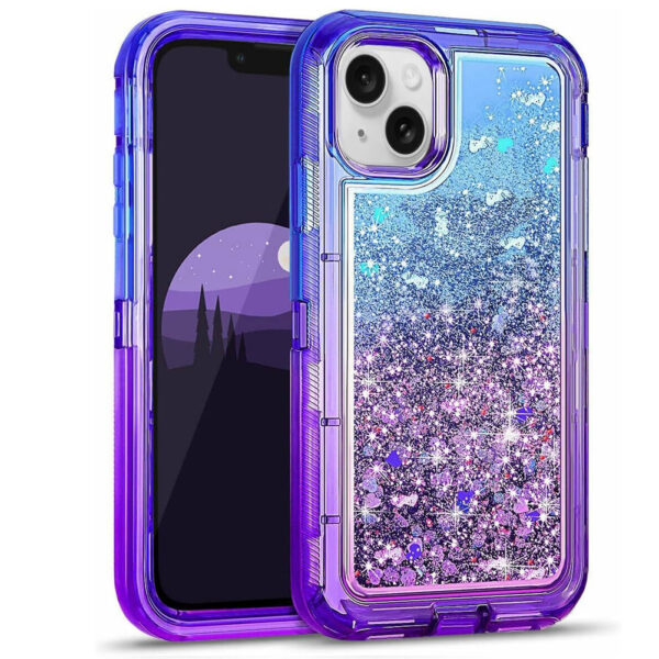For iPhone 13 Case Heavy Duty Defender Glitter Cover TRL85