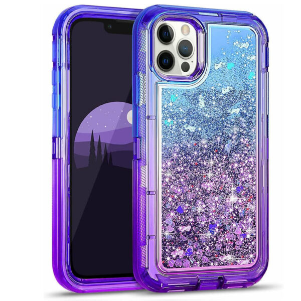 For iPhone 16 Pro Max Case Heavy Duty Defender Glitter Cover TRL85