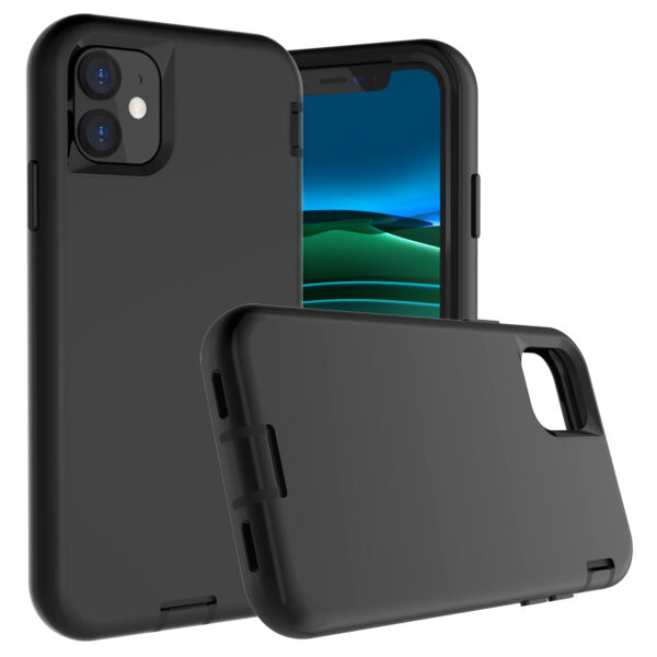 For iPhone 12 Case Heavy Duty Defender Liquid Silicone Cover TRL97