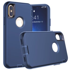 For iPhone Xs Max Case Heavy Duty Defender Liquid Silicone Cover TRL97