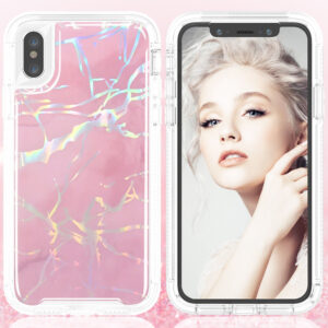 For iPhone Xs Max Case with White Marble Pattern Cover TWL69