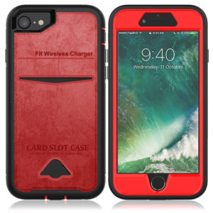 For iPhone 6 7 8 Case with Card Slot Fit Wireless Charging Cover TWL76