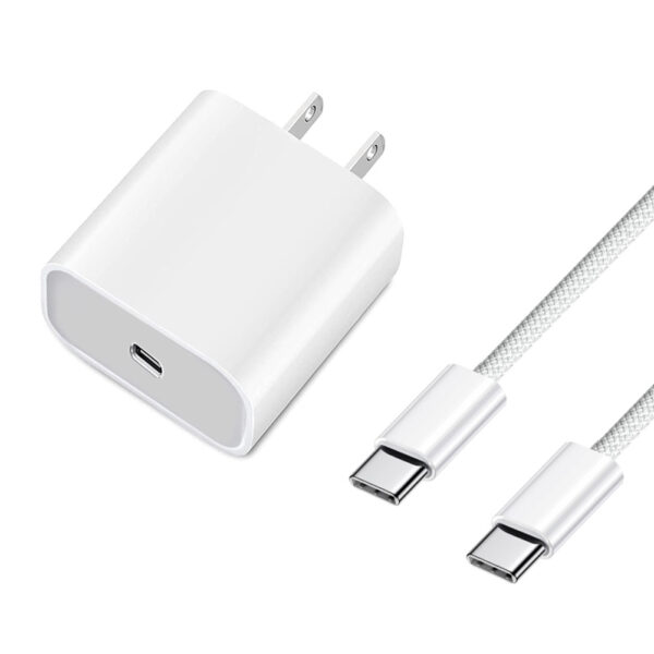 25W 2 in 1 Travel Home Wall Charger Adapter with 3ft Lighting USB Cable for iPhone, B Grade
