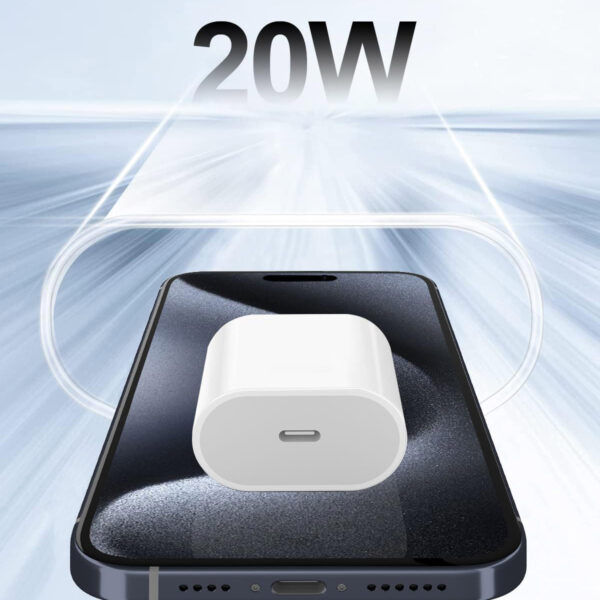 25W 2 in 1 Travel Home Wall Charger Adapter with 3ft Lighting USB Cable for iPhone, B Grade - Image 2