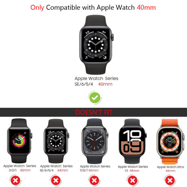 40mm Shockproof Cover Case with Tempered Glass Screen Protector For Apple Watch Series - Image 2