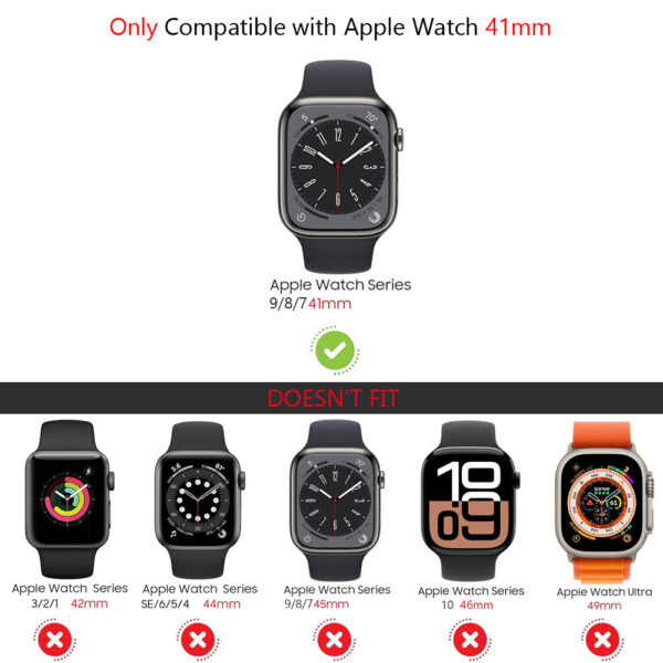 41mm Shockproof Cover Case with Tempered Glass Screen Protector For Apple Watch Series - Image 2