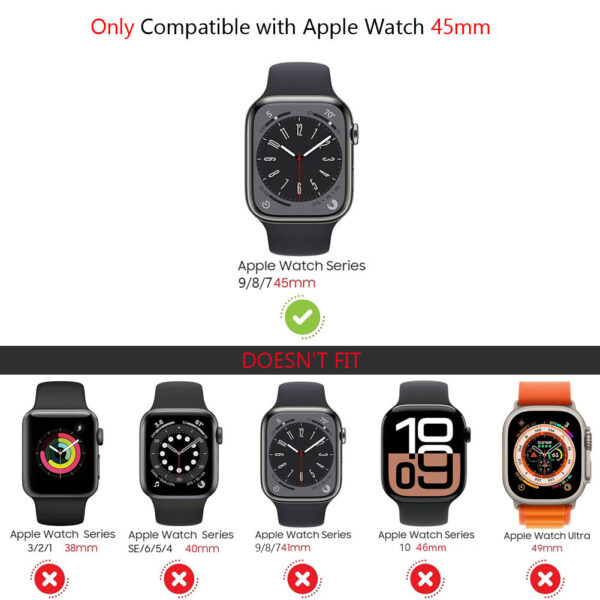 45mm Shockproof Cover Case with Tempered Glass Screen Protector For Apple Watch Series - Image 2
