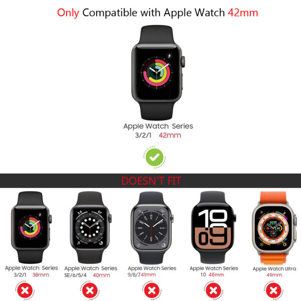 42mm Dual Rhinestones Bumper Frame Cover Case with Tempered Glass Screen Protector For Apple Watch Series - Image 2