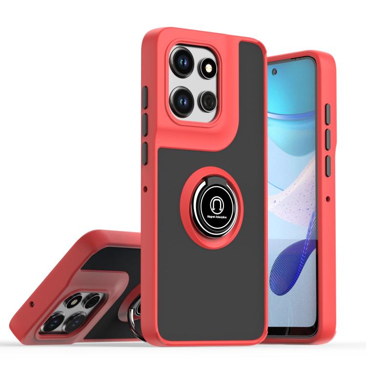 Custodia Motorola Moto G 5G 2025 Con Anello Metallico Magnetico E Supporto - TJS Antiurto