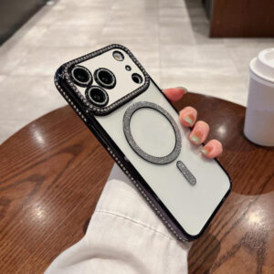 For Apple iPhone 17 Pro Max Case Clear Rhinestone Glitter Slim Soft Cover 6.9-in SFL146