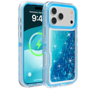 For Apple iPhone 17 Pro Case Heavy Duty Shockproof Liquid Quicksand Cover 6.3-in TRL56