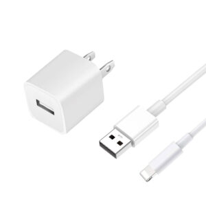 2 in 1 Travel Home Wall Charger Adapter with 3ft USB Cable for iPhone, A Grade
