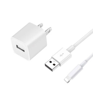 2 in 1 Travel Home Wall Charger Adapter with 3ft USB Cable for iPhone, B Grade